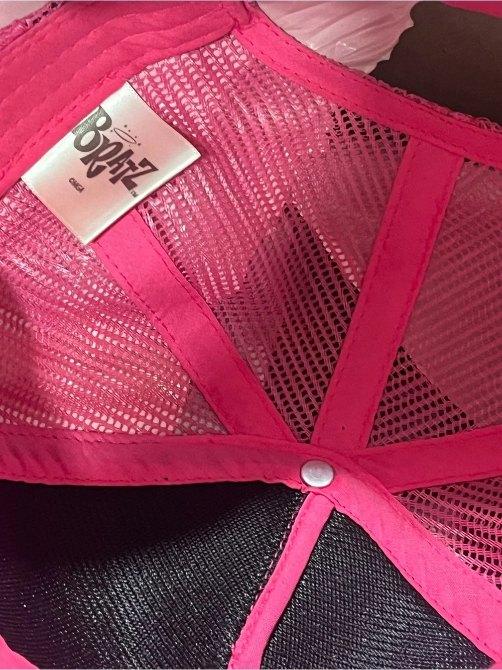 Kids' Pink and Black Logo Trucker Hat